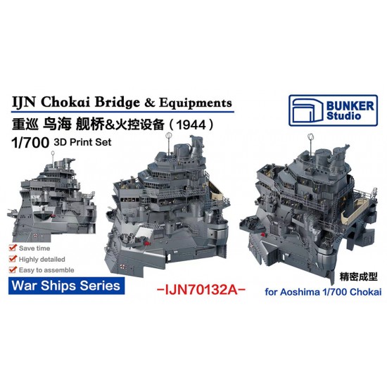 1/700 IJN CHOKAI Bridge and Equipments (1944) for Aoshima kit