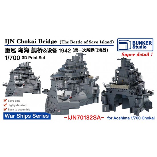 1/700 IJN CHOKAI Bridge and Equipments (1942) for Aoshima kit