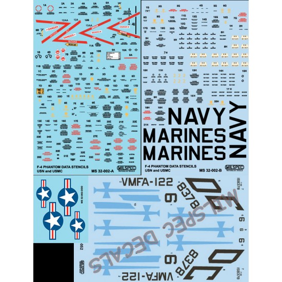 Decals for 1/32 McDonnell Douglas F-4B Phantom II VMFA-122 Crusaders 1968
