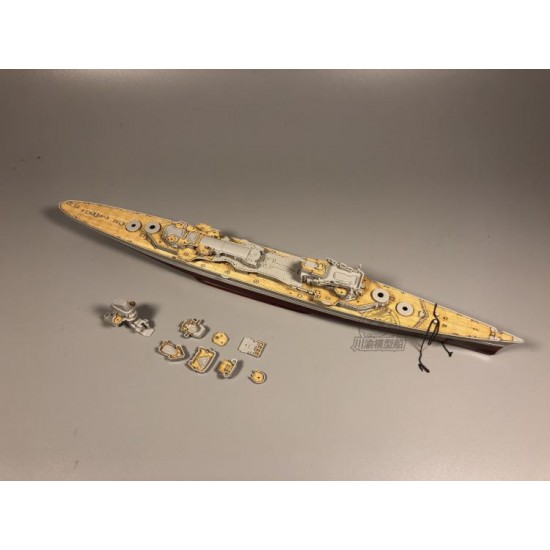 1/700 German Prinz Eugen 1942 Wooden Deck w/Metal Chain for Trumpeter kits #05766