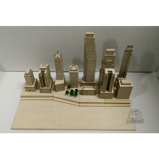 1/700 New York City Naval Base/Military Port for USS BB-34 Warship (wood, L: 440mm, W: 220mm, H: 290mm)