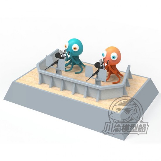 1/700 USS Missouri 20mm Cannon Set w/Cartoon Octopus Crews