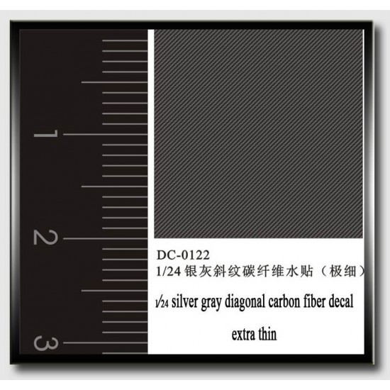 Silver Grey Diagonal Carbon Fiber Decal Sheet (Extra Thin) for 1/24 Model Cars