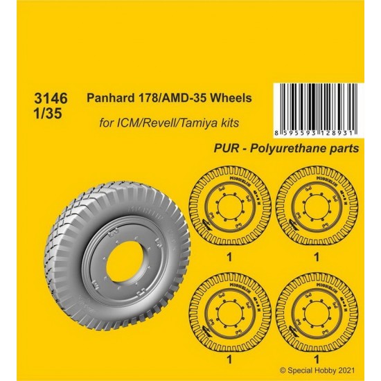 1/35 WWII Panhard 178/AMD-35 Wheels for ICM/Revell/Tamiya kits