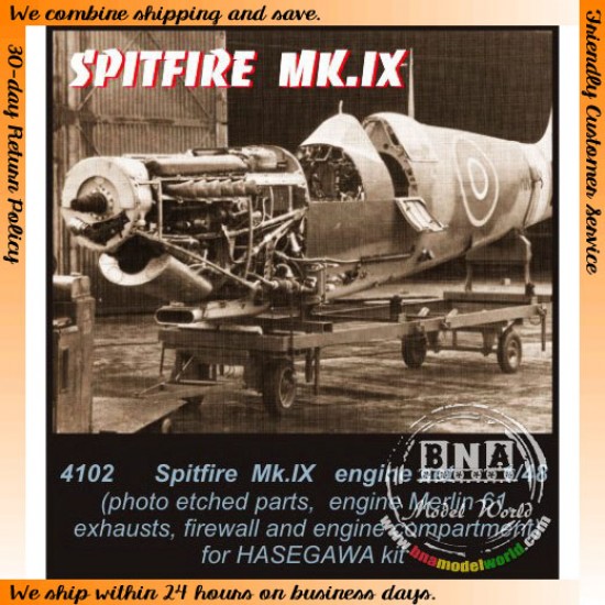 1/48 Supermarine Spitfire Mk.IX Engine Set (Merlin 61) for Hasegawa 