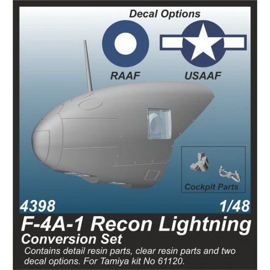 1/48 F-4A-1 Reconnaissance Lightning Conversion Set for P-38F/G kits