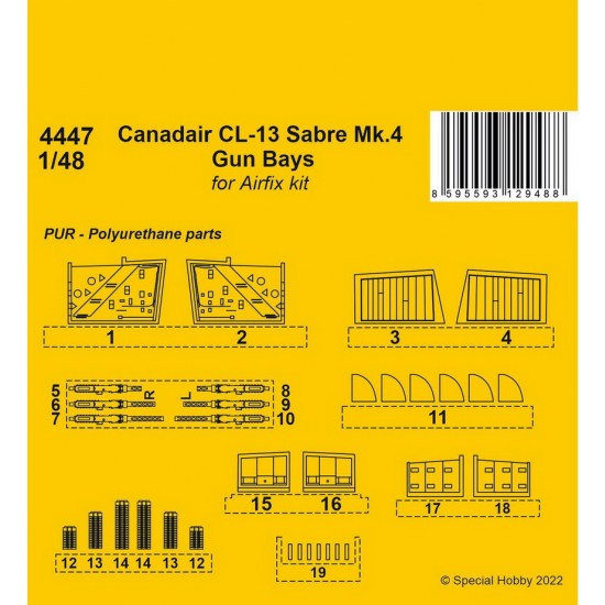 1/48 post WWII Canadair CL-13 Sabre Mk.4 Gun Bays