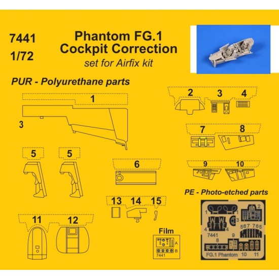 1/72 Phantom FG.1 Cockpit Correction Set for Special Hobby kits