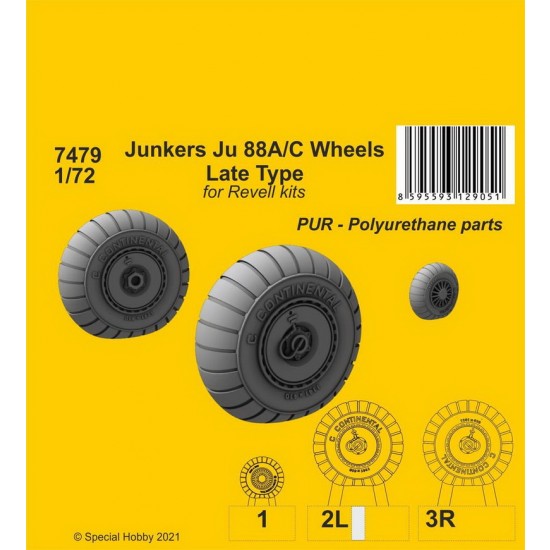 1/72 Junkers Ju 88A/C Wheels Late Type for Revell kits
