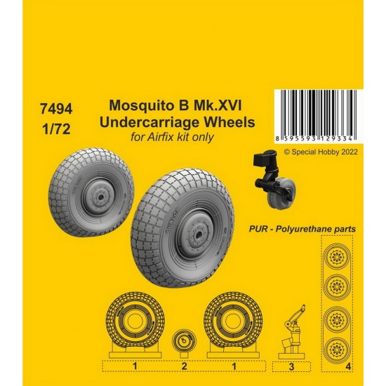 1/72 WWII Mosquito B Mk.XVI Undercarriage Wheels for Airfix kits