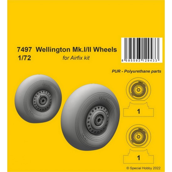 1/72 WWII Wellington Mk.II Wheels for Airfix kits