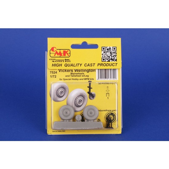 1/72 Vickers Wellington Mainwheels and Tailwheel with Leg for Special Hobby kits 