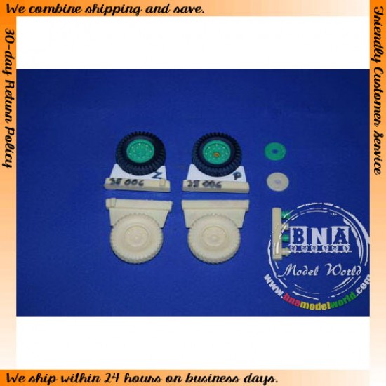 1/35 Quad Ford 4x4 Wheels 10.5x20 Cross Country (Dunlop) for Tamiya