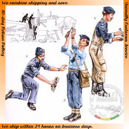 1/72 RAF Mechanics for Vickers Wellington (3 Figures)