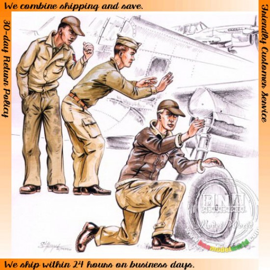 1/72 WWII US Army Mechanics (3 Figures)