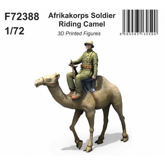 1/72 Afrikakorps Soldier Riding Camel (3D Printed)
