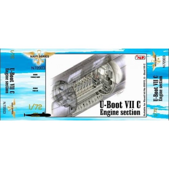 1/72 German U-Boot VII Engine Section V for Revell #05015