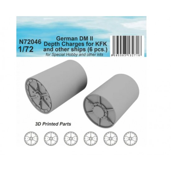 1/72 German Kriegsfischkutter DM II Depth Charges (6pcs) for Special Hobby kits