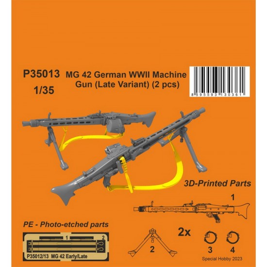 1/35 WWII German MG 42 Machine Gun (Late Variant)