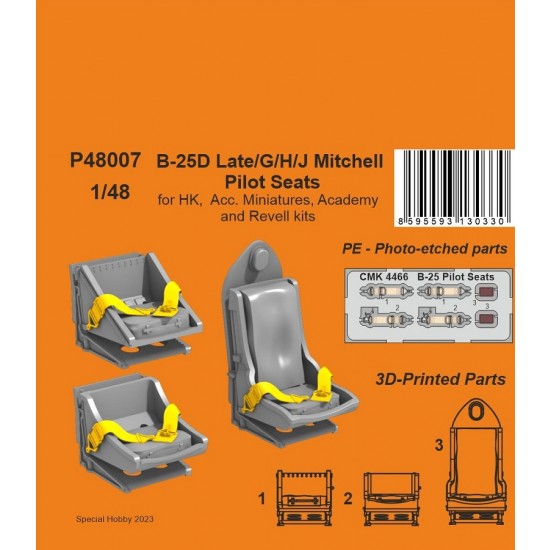 1/48 B-25 Mitchell Pilot Seats for HK/Acc. Miniatures/Academy/Revell kits