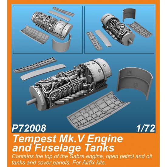 1/72 Tempest Mk.V Engine and Fuselage Tanks for Airfix kits