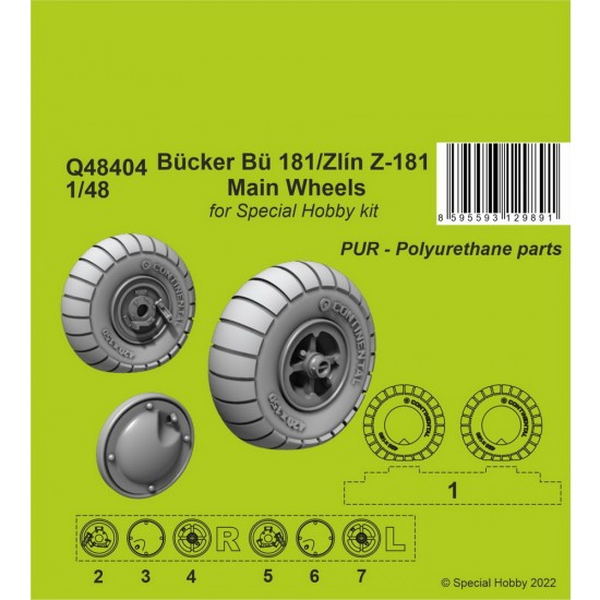 1/48 Bucker Bu 181/Zlin Z-181 Main Wheel for Special Hobby kit
