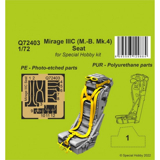 1/72 Mirage IIIC (M.-B. Mk.4) Seat for Special Hobby kit