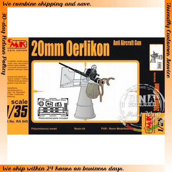 1/35 WWII US 20mm Oerlikon AA Gun - Full Resin kit