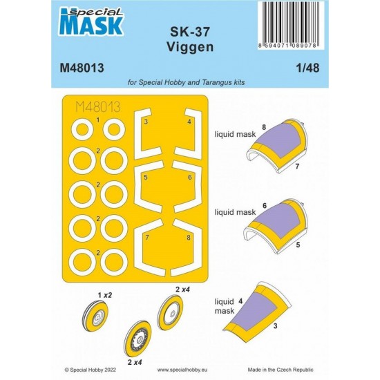 1/48 SK-37 Viggen Masking for Special Hobby/Tarangus kits