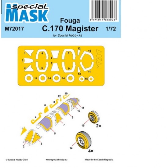 1/72 Modern French Fouga C.170 Magister Masking for Special Hobby kits