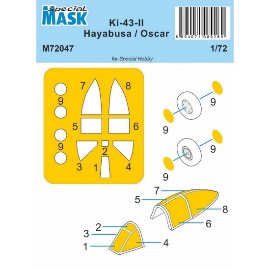 1/72 Ki-43-II Hayabusa Paint Mask for Special Hobby kits