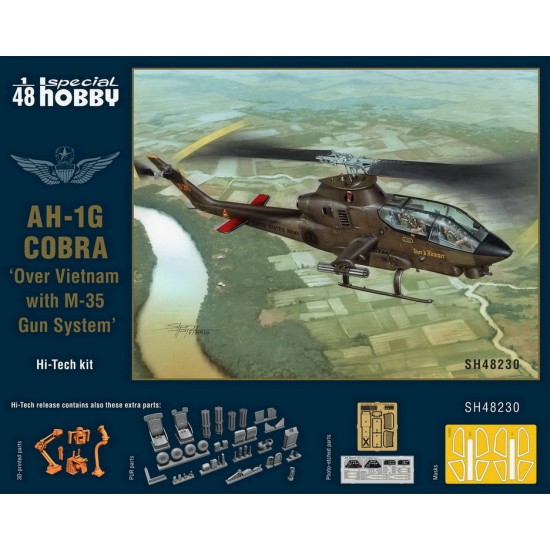 1/48 Bell AH-1G Cobra "Over Vietnam with M-35 Gun System" Hi-Tech Kit
