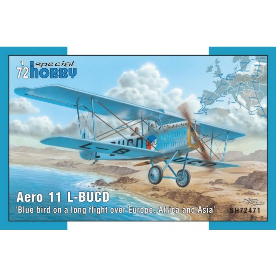 1/72 pre WWII Blue Bird on a Long Flight over Europe, Africa and Asia (Aero 11 L-BUCD)