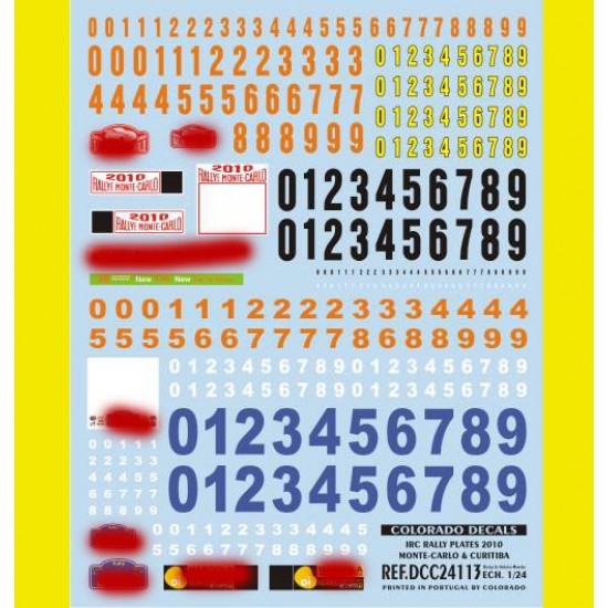 1/24 IRC Rally Plates 2010 Monte Carlo & Curitiba Decals Colorado ...