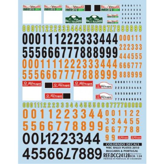 1/24 WRC Rally Plates 2010 Decals - Bulgaria & Portugal Colorado Decals ...