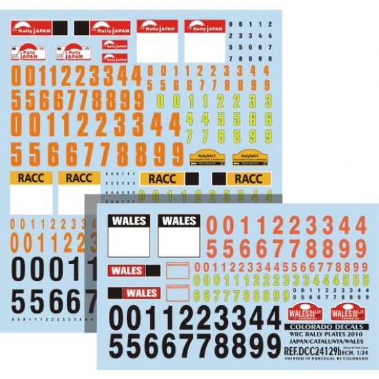 1/24 WRC Rally Plates 2010 Decals - Japan / Catalunya & Wales (#COL ...