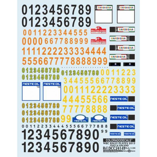 1/24 WRC Rally Plates 2013 Decals - Italia & Finlandia