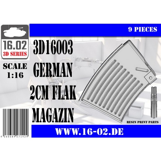1/16 German 2cm Flak Ammunition Magazine (9pcs)