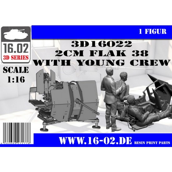 1/16 2cm Flak 38 with 3 Young Crews