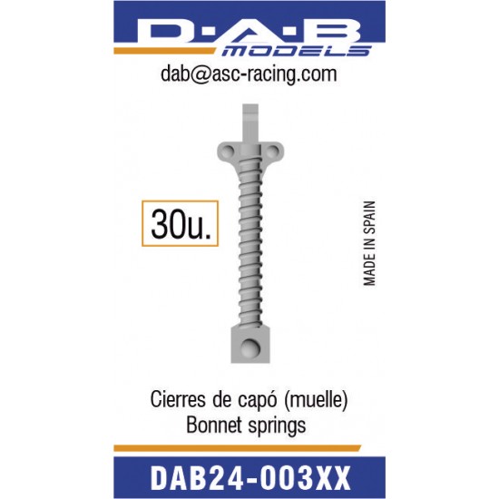 Adjustable Rear Bonnet Spring 1/24 Bonnet Spring (30pcs) DAB 24-003XX
