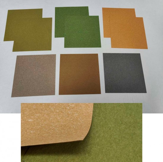 Scrapbook Papers for Miniature Leaf Punch (6 colours, each: 150mm x 150mm,  total: 9 sheets)