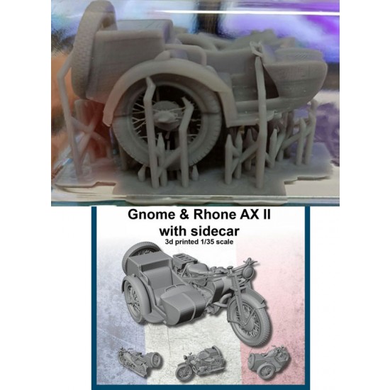 1/35 Gnome & Rhone AX II with Sidecar (wheel spokes broken)