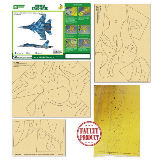 Camo-Mask for 1/48 Sukhoi Su-33 Flanker D Camouflage Scheme (faulty product)