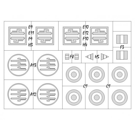 1/32 Macchi C.205 Veltro National Insignias Masking for Italeri kits