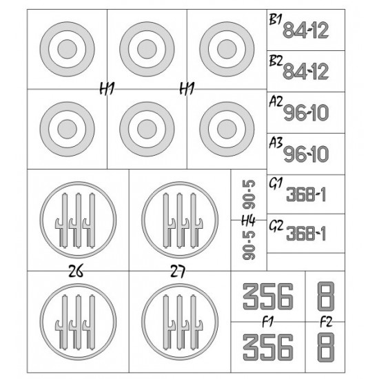 1/32 Mc.202 Folgore National Insignias Masking for Italeri kits