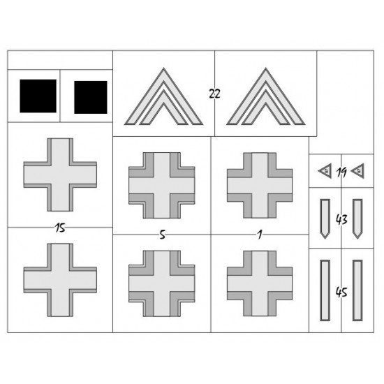 1/32 Bf 109G-2/4 National Insignias Masking for Revell kits