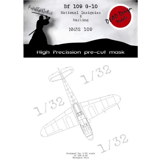 1/32 Bf 109G-10 National Insignias Masking for Hasegawa kits