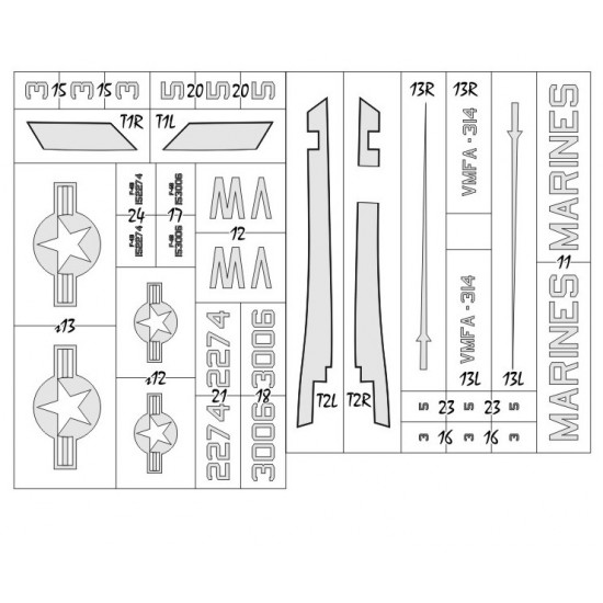 1/48 F-4B/N Phantom II National Insignias Masking for Academy kits