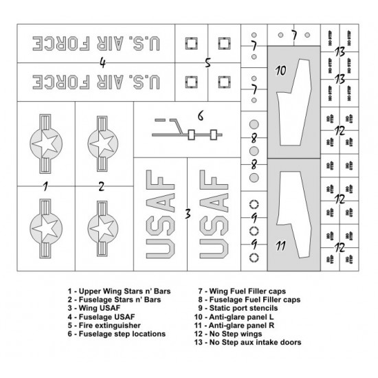 1/48 F-89 Scorpion Insignias Masking for Monogram kits