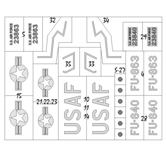 1/48 F-86D Sabre Dog Insignias Masking for Monogram kits